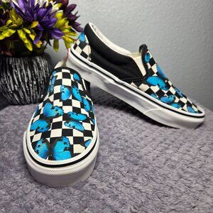 VANS Off the Walls Classic Slip-On Blue Butterfly Checkerboard